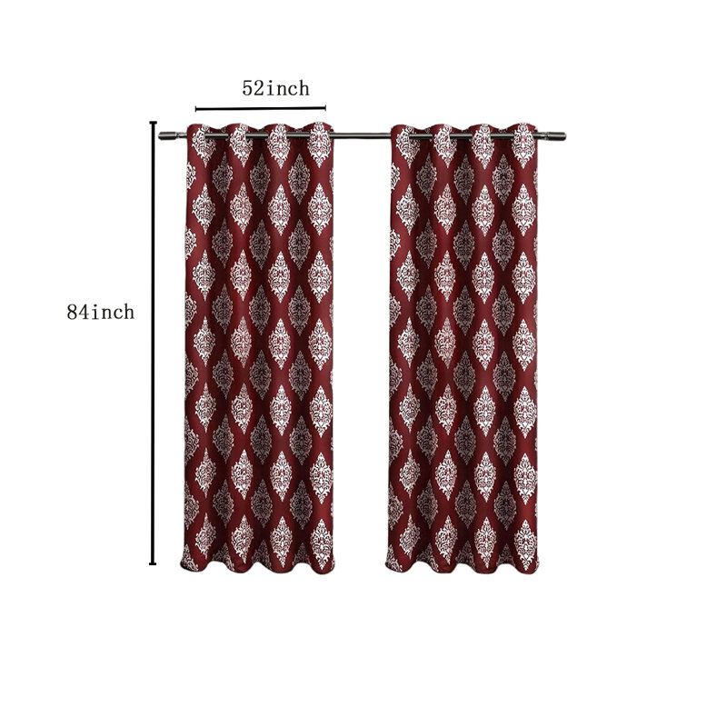 Emma-Anne Room Darkening Curtain Pair, 52"W x 84"L, Burgundy
