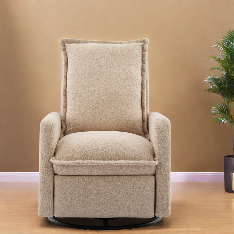Fauteuil inclinable, moderne et pivotant, chaise de chambre de bébé compacte en molleton Teddy