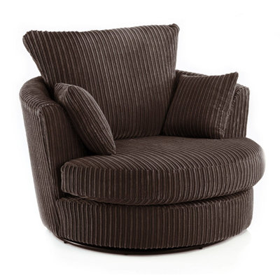 Stout Upholstered Swivel Barrel Chair