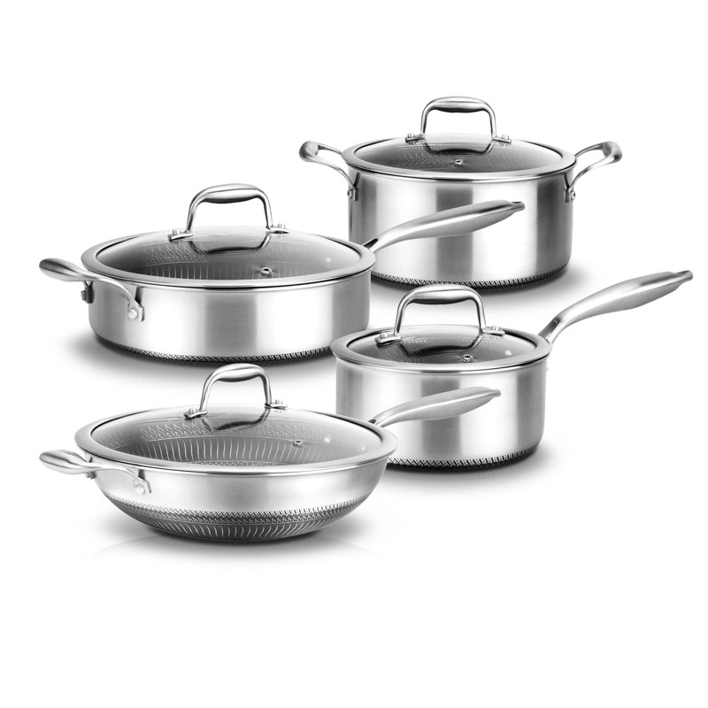 8 - Piece Non-Stick Stainless Steel Cookware Set