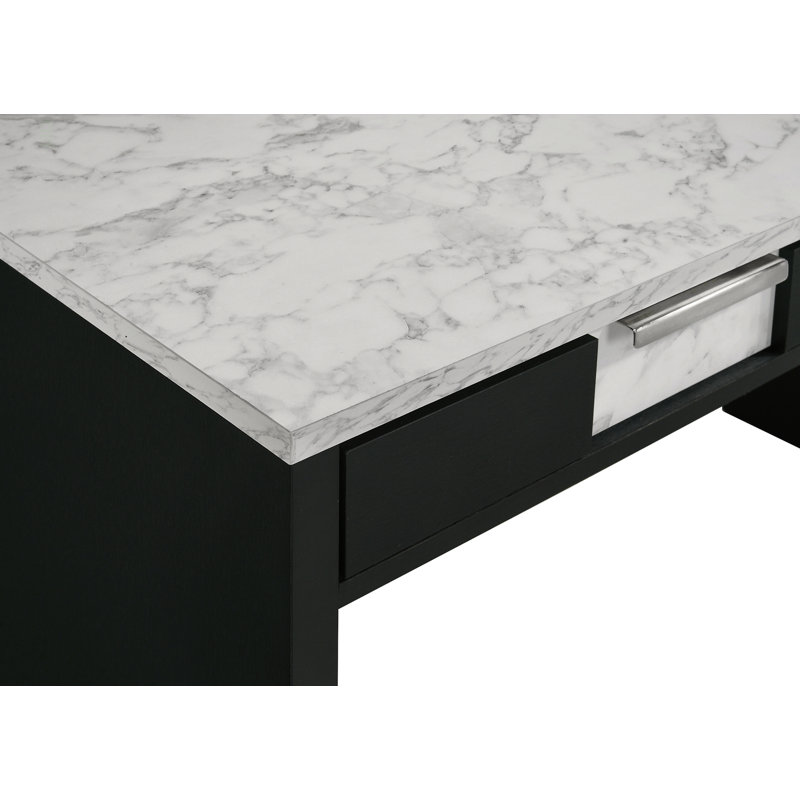 Meuble de bureau 1pc, Blanc/Noir