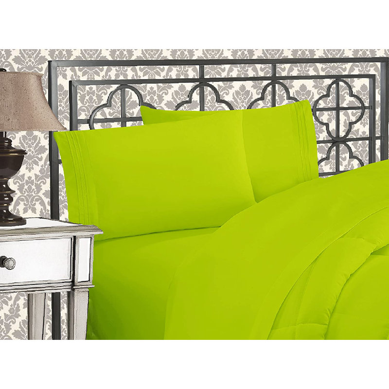 Microfiber Sheet Set, Lime, Twin