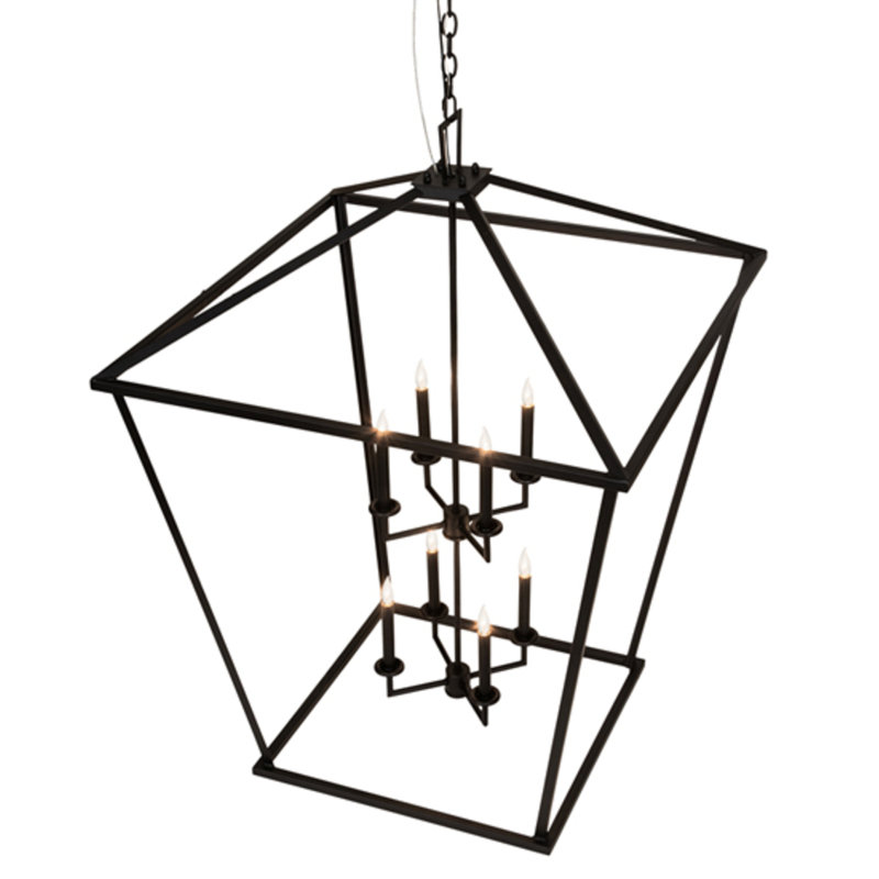 Kitzi 8 - Light Chandelier, 52" H x 51" W x 51" D, Black