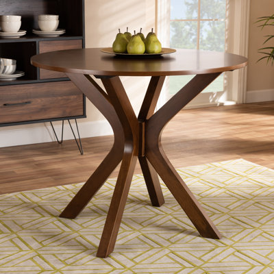 Round Solid Wood Base Dining Table