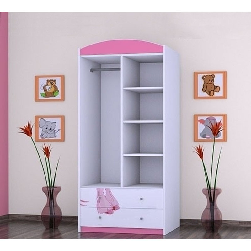 Maio 2 Door Wardrobe, Pink