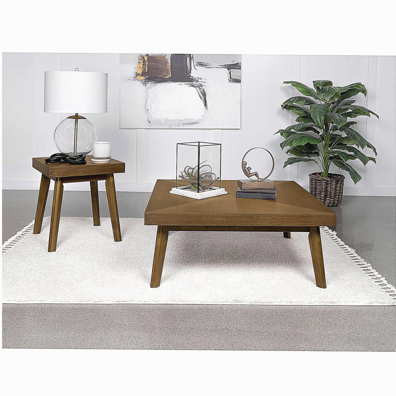Table d'appoint carrée en bois brun noyer Hayward