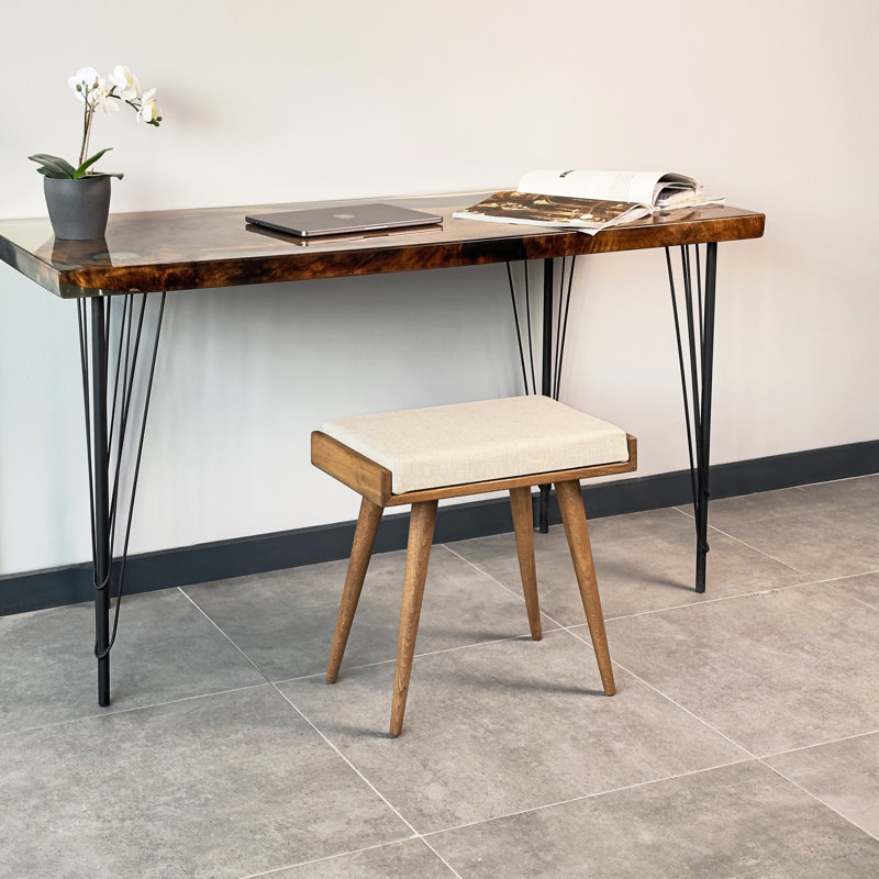 Solid Wood Piano Bench Stool, Beige