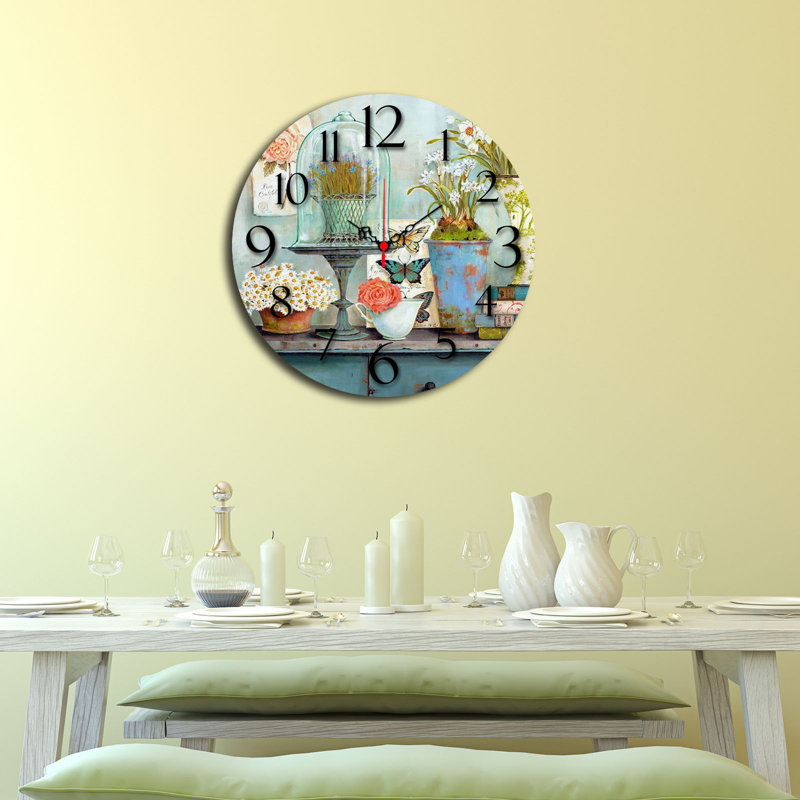 Horloge murale élégante Elegant, 15,7 po de diamètre | 100% panneau de fibres à densité moyenne avec une épaisseur de 0,2 po | Décoration élégante pour le salon, le bureau et la chambre à coucher | Design moderne, parfait pour l'élégance et la