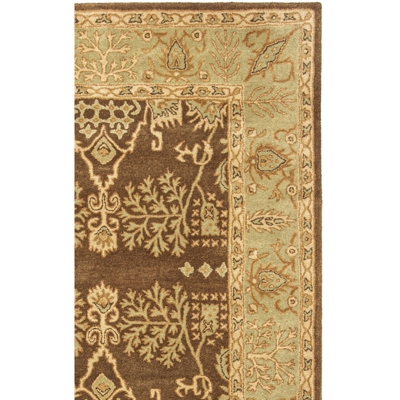 Tapis de la surface brune en laine touffeté à la main Molter, Rectangulaire 3 pi x 5 pi