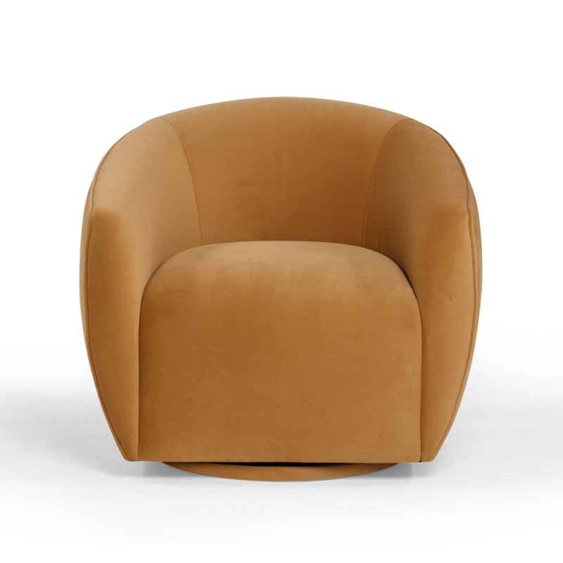 Velvet Swivel Chair, Tan