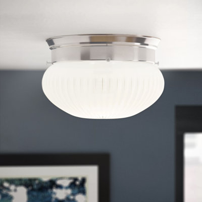  Plafonnier 2 lumières en nickel satiné