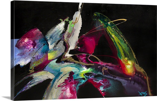 «Electric Midnight» par Frioucheburg, impression, H 12 po x l 19 po x P 1,5 po, Toile