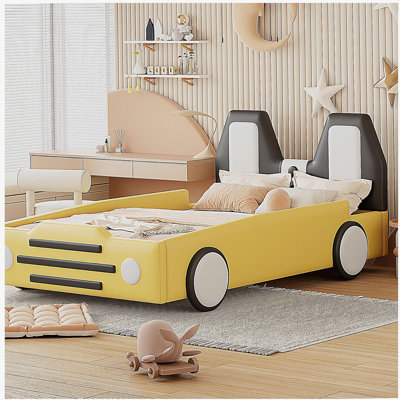 Double-size Racing Shape Bed with Wheels