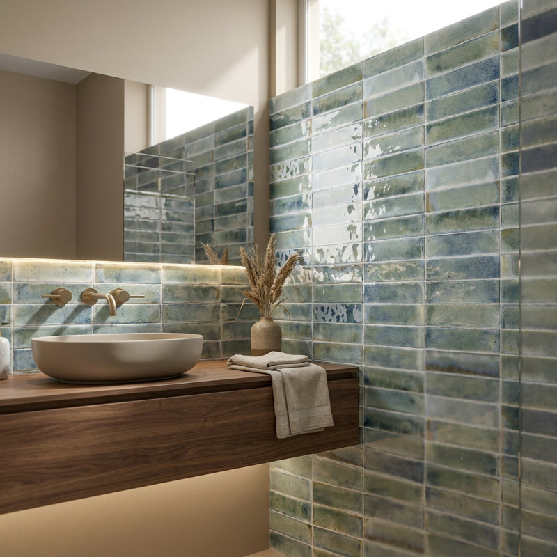 Carrelage mural en porcelaine Calypso, Sauge