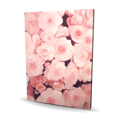 Toile rose champ de fleurs | Élégante décoration de chambre rose