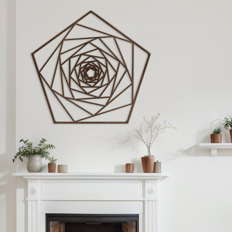 Décoration murale en métal, H 36 po x l 36 po x P 0,05 po, Bronze