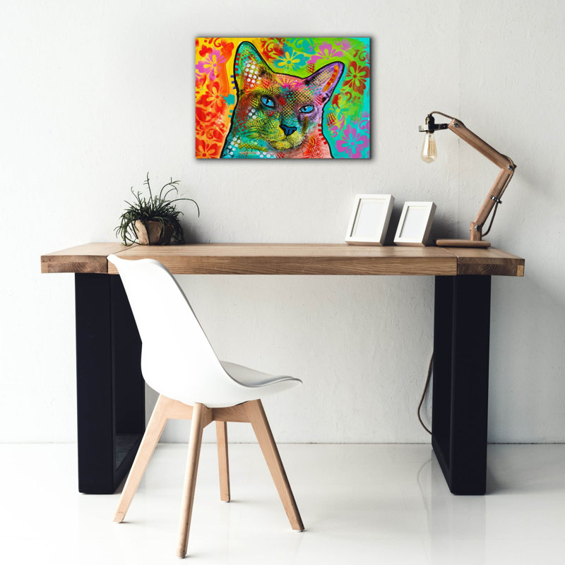 «Blue Point Siamese» par Dean Russo, art mural sur toile, H 18 po x l 26 po x P 0,75 po