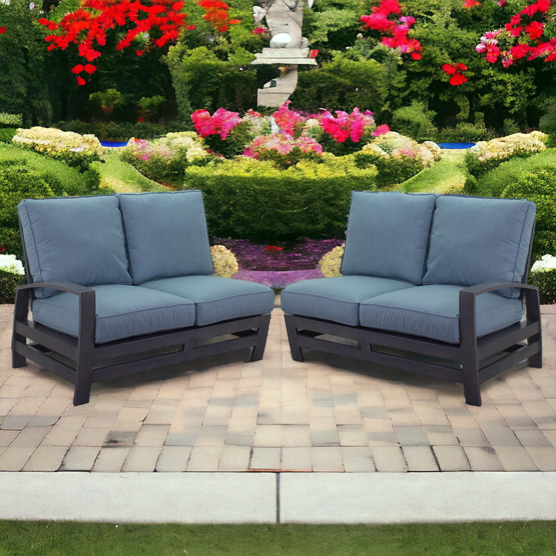 Ensemble de conversation 2 pièces avec coussins Sunbrella Courtyard Casual Madison