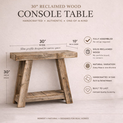 Cleavon 30'' Solid Wood Console Table