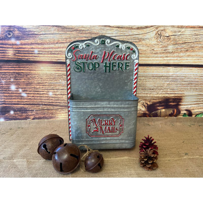Galvanized Metal MERRY MAIL Box Wall Art