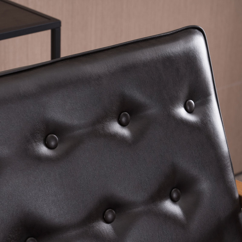 Fauteuil de chambre capitonné 29,5 po, Similicuir brun