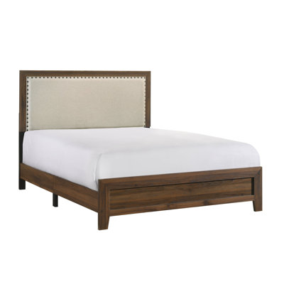 Grand lit tapissier Mille Cherry Brown