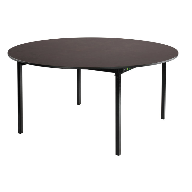 Table de banquet circulaire pliante, Acajou, H 29 po x l 48 po x P 48 po