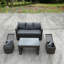 Rattan Wicker Garden Outdoor 3 Three Seater Sofa Conservatory Furniture Patio Coffee Table Stools Storage Dining Set Grey