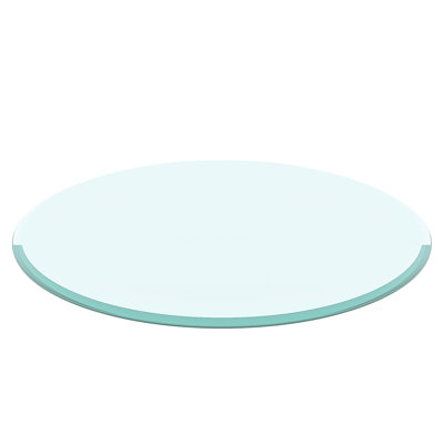 Plateau de table rond en verre trempé de 32 pouces de 1/2 po d'épaisseur, résistant aux chocs et à la chaleur, idéal pour les tables de vestibule d'hôtel à nettoyage en surface, convenant à une réunion
