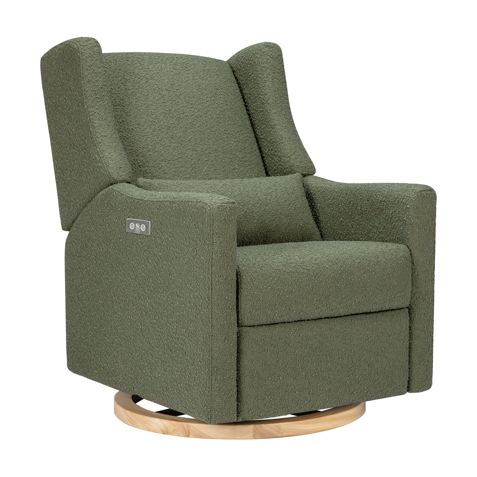 Kiwi Swivel Power Reclining Glider, Olive Boucle