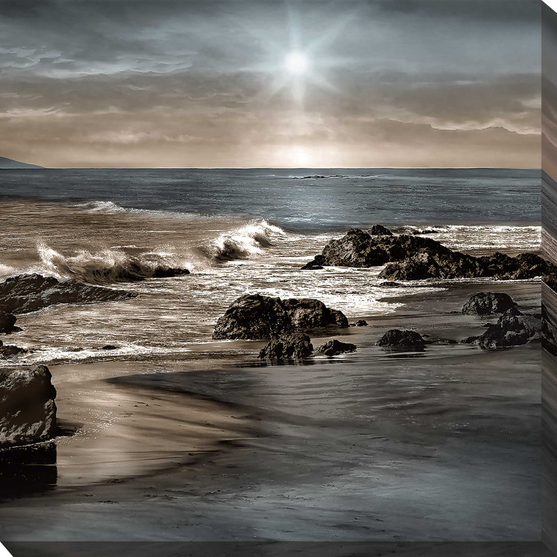 «Blue Sea Sunset II», reproduction sur toile, H 18 po x l 18 po x P 1 po, Toile tendue