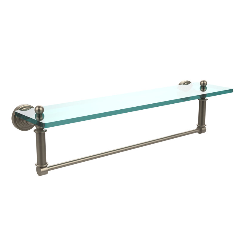 Beresford Bracket Shelf with Towel Bar, 22" W x 5" H, Antique Pewter
