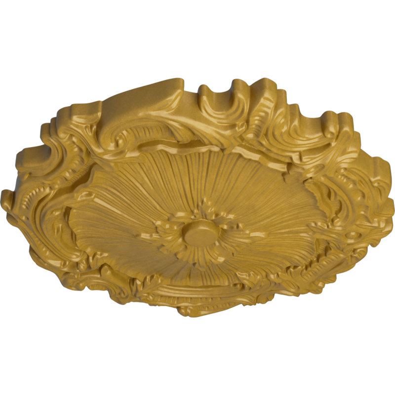 Médaillon de plafond Endurathane Marseille, DE 16 1/8 po x P 5/8 po (convient aux auvents jusqu'à 4 1/4 po), fini blanc ultra pur peint à la main