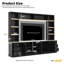 Meuble audio-vidéo de style maison de campagne l 102,3 po avec tablettes en pont, console centrale rustique pour le salon-32665332