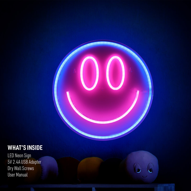 Smiley Face 13" LED Sign