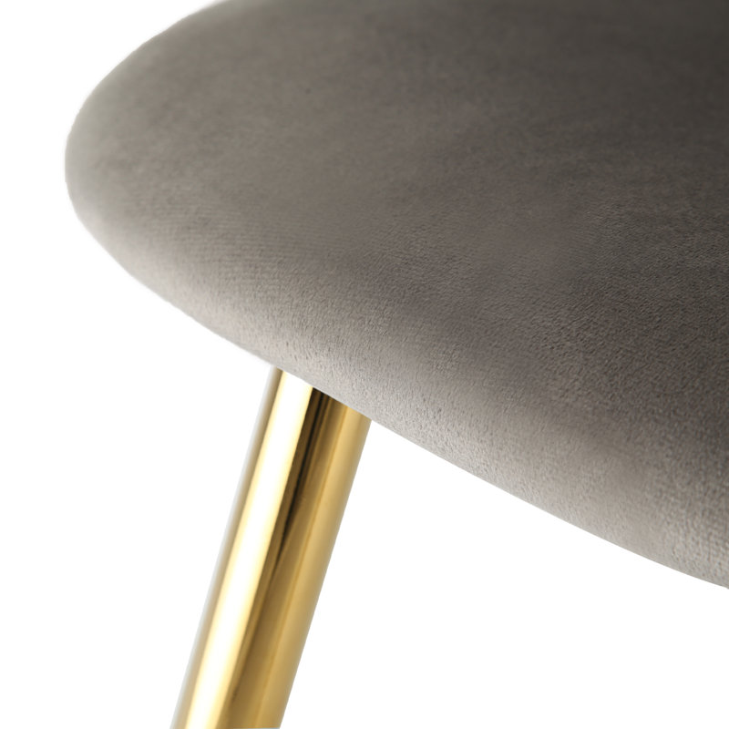 Justen Upholstered Velvet Dining Chair, 2, Grey, Gold