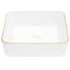 Lavabo vasque de salle de bain rectangulaire moderne en céramique 16 po x 12 po blanc - teinté, installation de comptoir, résistance, fixation-1401868528