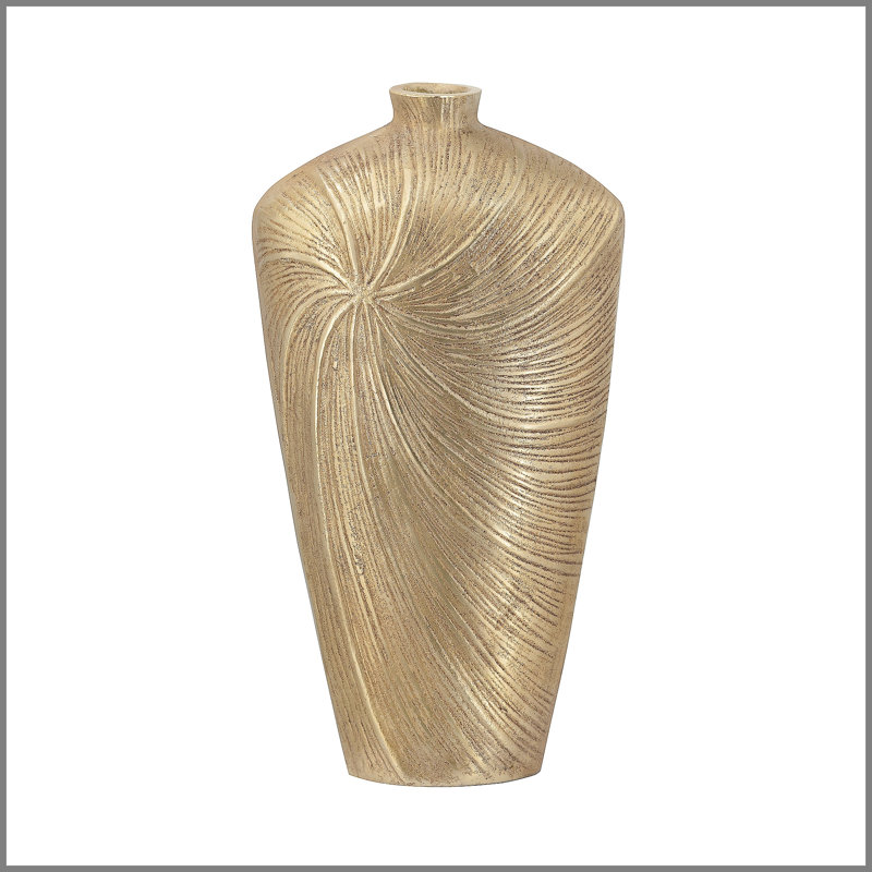 Vase conique en aluminium 9,5 x 5,2 x 18 po