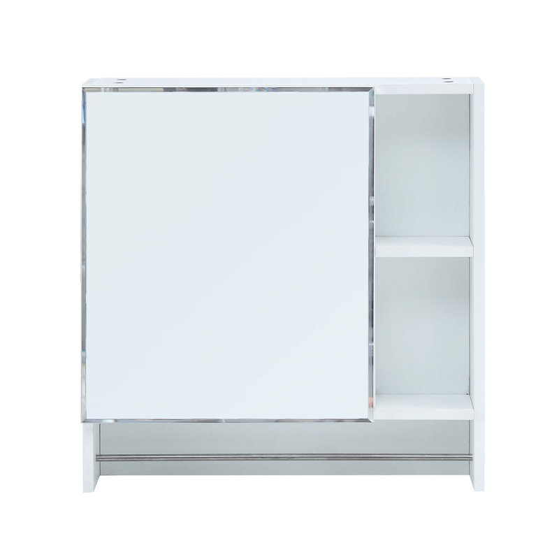 Armoire de salle de bain murale à miroir, armoire à pharmacie, armoire de rangement au-dessus de la toilette avec tablettes et porte-serviettes