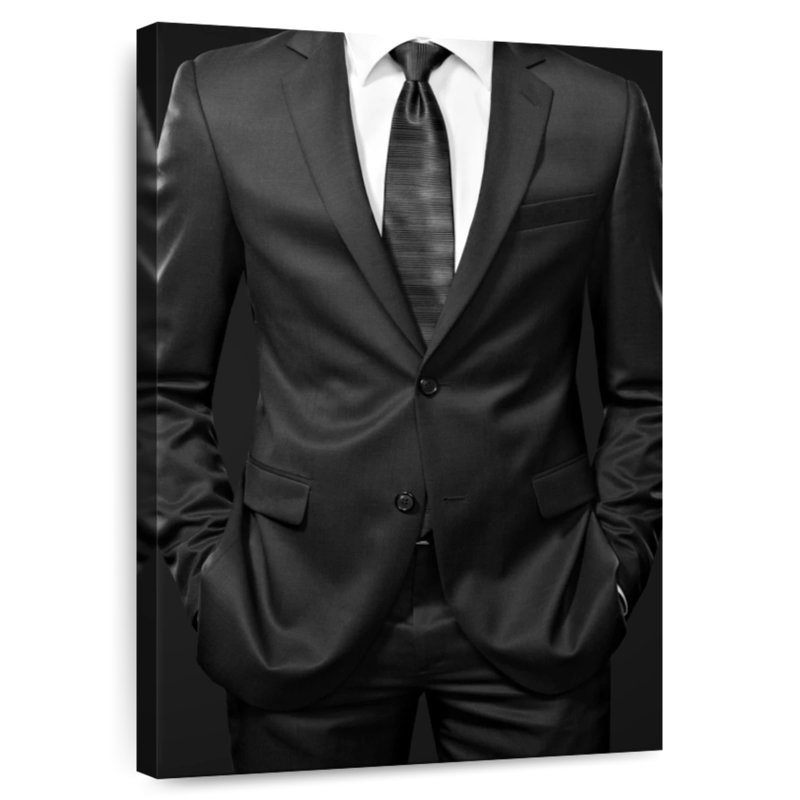 Navette d'homme d'affaires sur fond noir, H 30 po x l 20 po