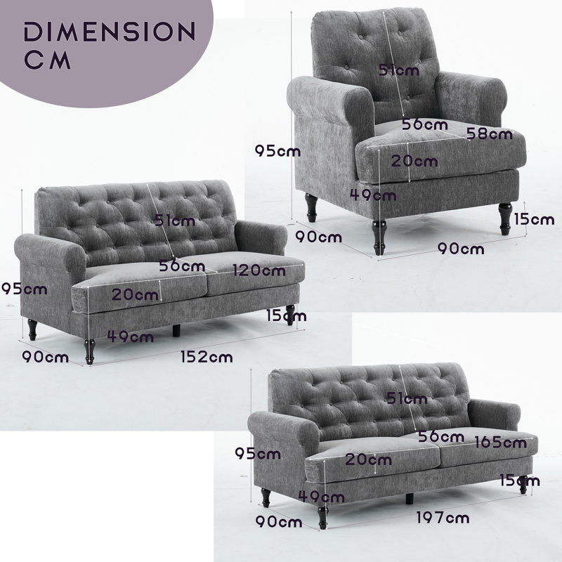 6 Seater Fabric Settee