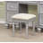 Transitional Style  1pc Vanity w/ Stool Set Knob Handles Storage Drawers 3-Sidded Mirror Silver Finish Bedroom Furniture-1239036379