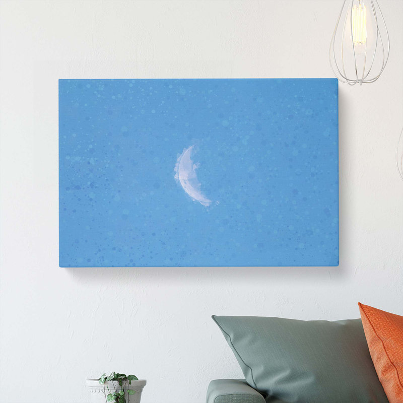 Moon In Morning Light In Abstract - Wrapped Canvas Painting, 60cm H x 91cm W x 3cm D