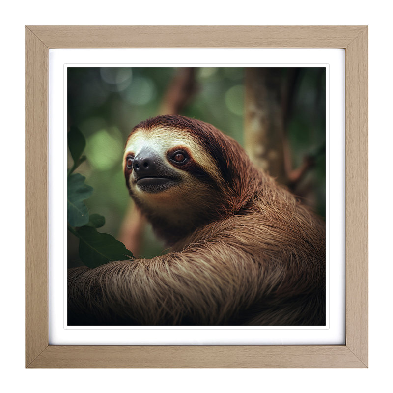 Sloth - Framed Print, Oak