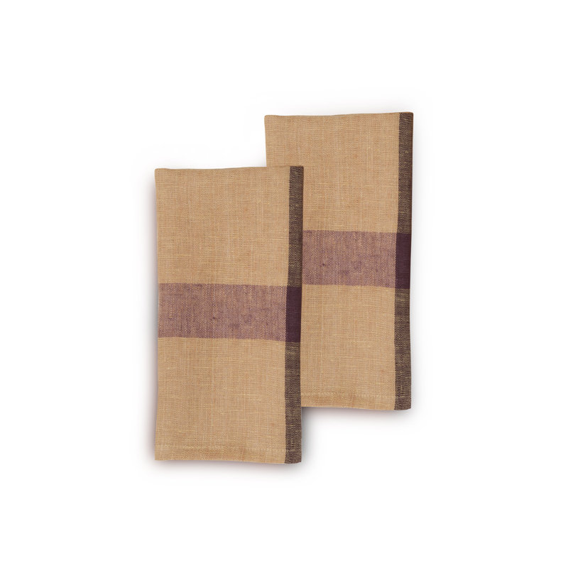 Linen No Pattern Square Napkin, Golden Raisin