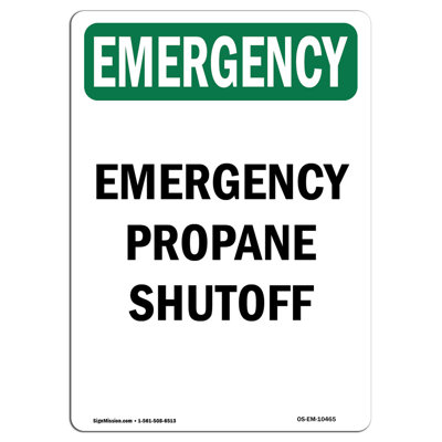 OSHA Emergency Propane Shutoff Sign