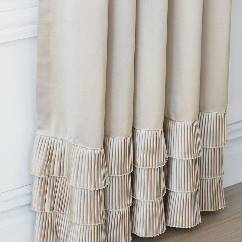 Romilly Cotton Blend Room Darkening Curtain Single Panel, 20" W x 96" L