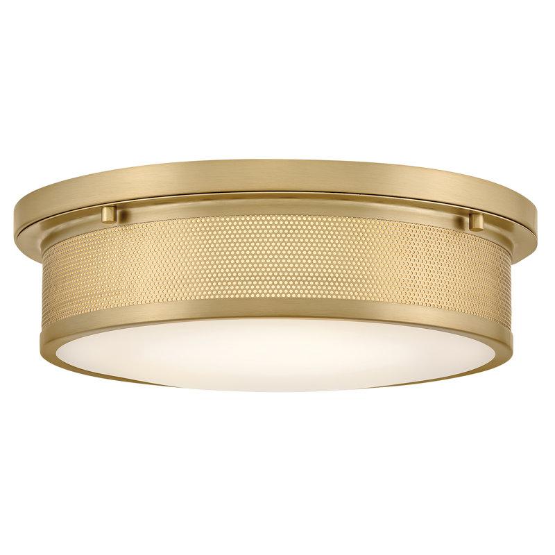 Hinkley Pierce Medium Flush Mount, Lacquered Brass