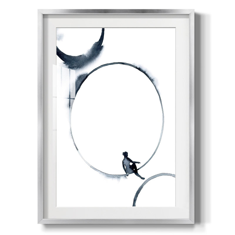 «Woman In The Moon I», reproduction encadrée, Blanc, Papier avec cadre argenté