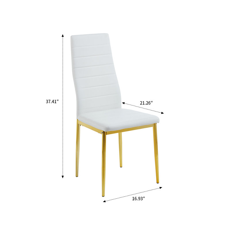 Ensemble de chaises de salle à manger de style moderne avec pieds en métal et dossier rembourré pour les cuisines, les salles à manger, les salles à manger et les espaces de réception